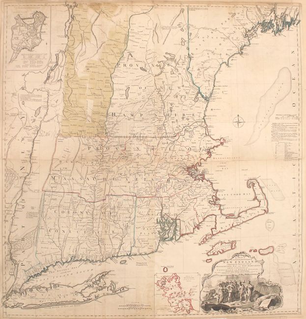 A Map of the Most Inhabited Part of New England, Containing the Provinces of Massachusets Bay and New Hampshire, with the Colonies of Conecticut and Rhode Island...