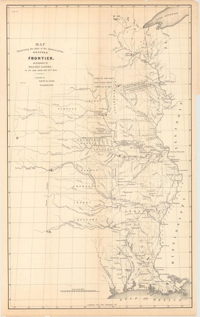 Map Illustrating the Plan of the Defences of the Western Frontier, as Proposed by Maj. Gen. Gaines, in His Plan Dated Feby. 28th, 1838