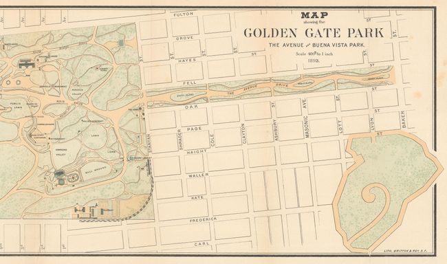 Map Showing the Golden Gate Park - The Avenue and Buena Vista Park