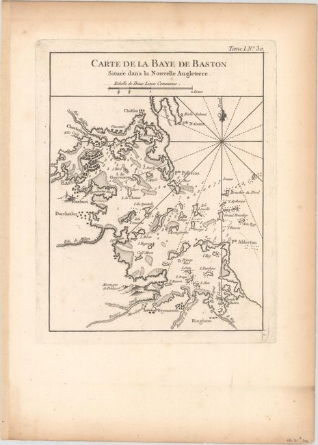 Carte de la Baye de Baston Situee dans la Nouvelle Angleterre