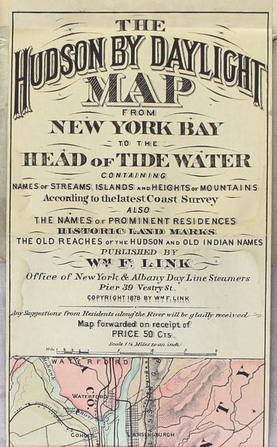 The Hudson by Daylight Map from New York Bay to the Head of Tide Water