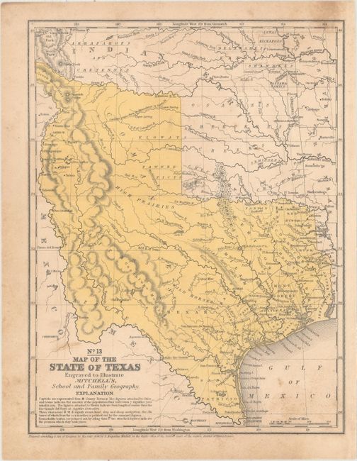 No. 13 Map of the State of Texas Engraved to Illustrate Mitchell's School and Family Geography