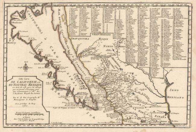 Cette Carte de Californie et du Nouveau Mexique, est Tiree de Celle qui a ete Envoyee par un Grand d'Espagne...