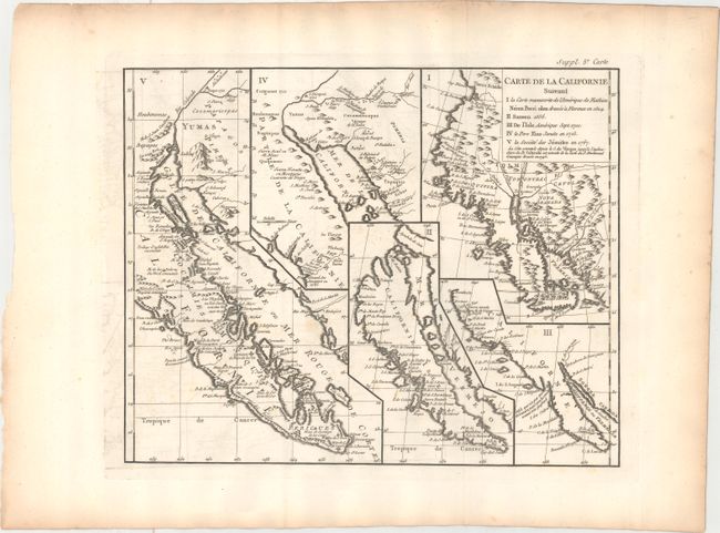 Carte de la Californie Suivant I. la Carte Manuscrite de l'Amerique de Mathieu Neron Pecci olen Dresses a Florence en 1604...