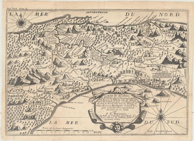 Carte de l'Isthme de Panama Depuis Panama Jusques a la Riviere de Nata du Cote du Sud; et Depuis Porto Bello...