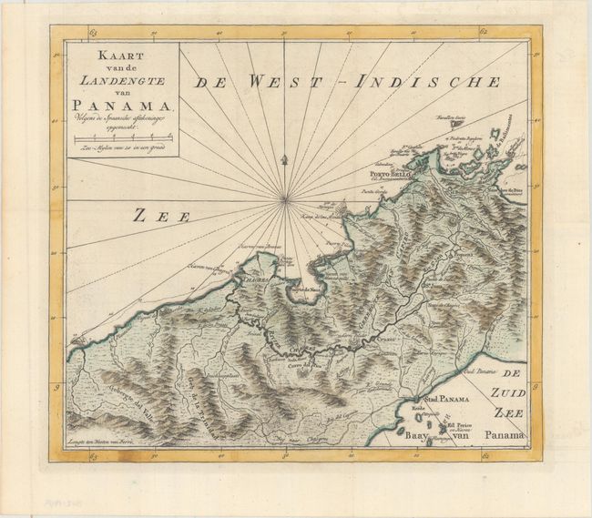 Kaart van de Landengte van Panama, Volgens de Spaansche Aftekeninge Opgemaakt