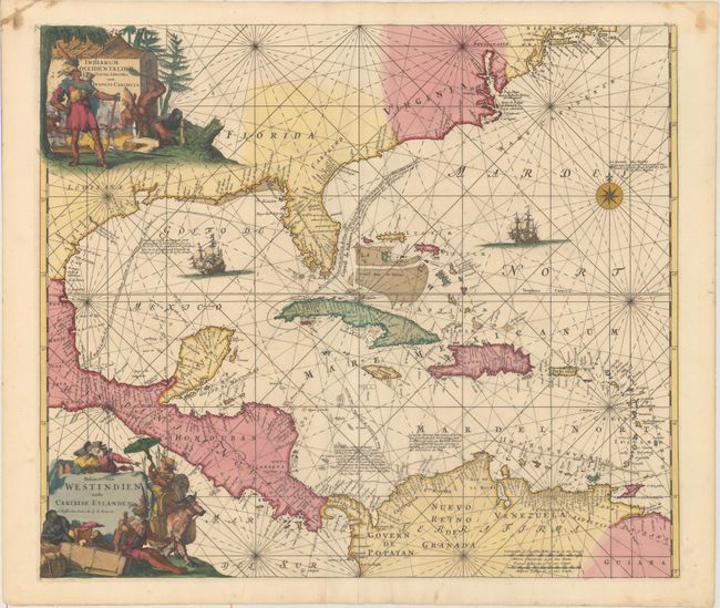 Indiarum Occidentalium Tractus Littorales cum Insulis Caribicis / Pascaert van Westindien ende Caribise Eylanden