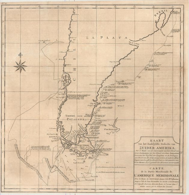 Kaart van het Zuidelykste Gedeelte van Zuider Amerika... / Carte de la Partie Meridionale de l'Amerique Meridionale...