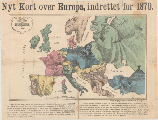 Komisk Kort over Europa for 1870