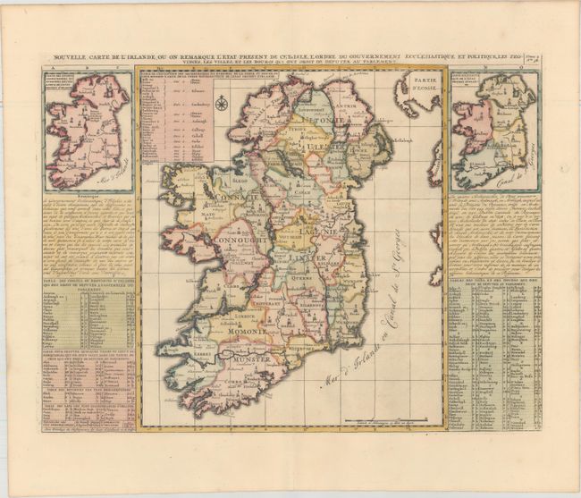 Nouvelle Carte de l'Irlande, ou on Remarque l'Etat Present de Cette Isle, l'Ordre du Gouvernement Ecclesiastique et Politique...