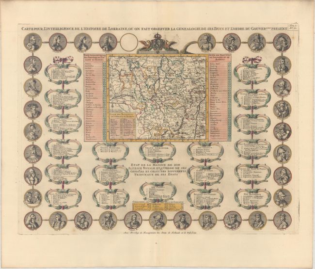 Carte pour l'Intelligence de l'Histoire de Lorraine, ou on fair Observer la Genealogie de ses Ducs et l'Ordre du Gouverment Present