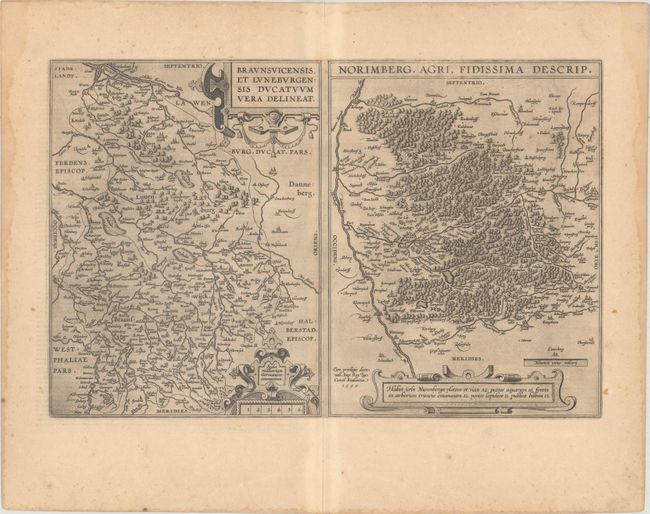 Braunsuicensis, et Luneburgensis Ducatum Vera Delineat. [on sheet with] Norimberg. Agri, Fidissima Descrip.