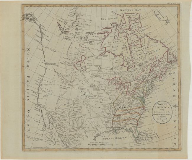 North America, with the Boundaries of the Thirteen United States, as Settled by the Treaty of 1783