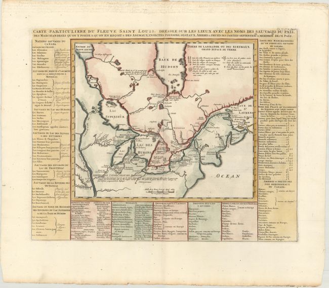 Carte Particuliere du Fleuve Saint Louis. Dressee sur les Lieux avec les Noms des Sauvages du Pais...