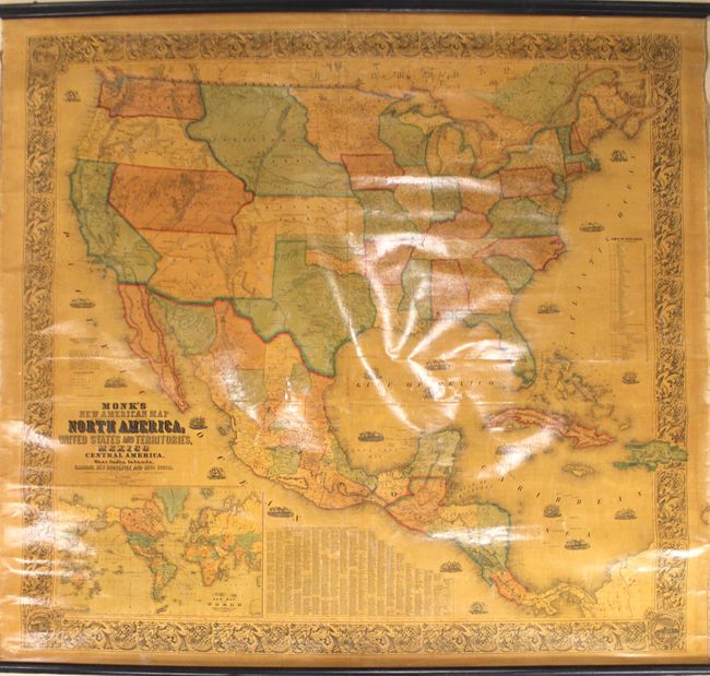 Monk's New American Map, Exhibiting the Larger Portion of North America