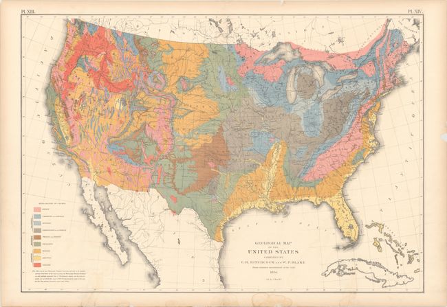 Geological Map of the United States Compiled by C.H. Hitchcock and W. P. Blake from Sources Mentioned in the Text