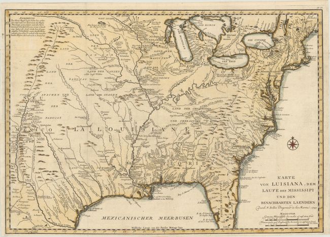 Karte von Luisiana, dem Laufe des Mississipi und den Benachbarten Laendern