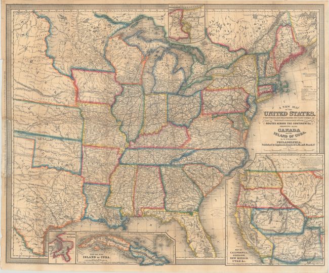 A New Map of the United States. Upon Which Are Delineated Its Vast Works of Internal Communication, with the Proposed Routes Across the Continents &c...