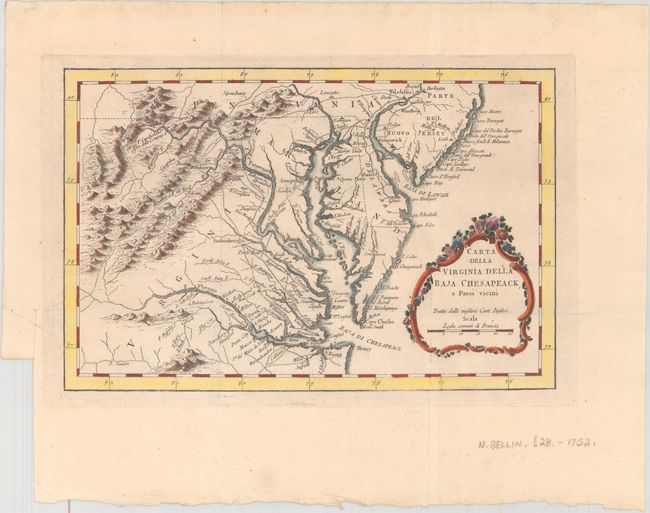 Carta della Virginia della Baja Chesapeack, e Paesi Vicini