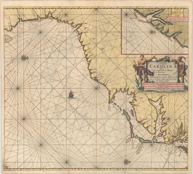 Pas Kaart van de Kust van Carolina Tusschen C de Canaveral en C Henry