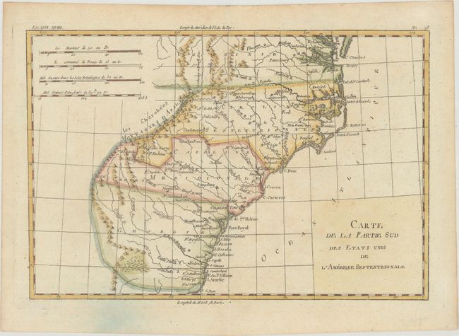 Carte de la Partie Sud des Etats Unis de l'Amerique Septentrionale