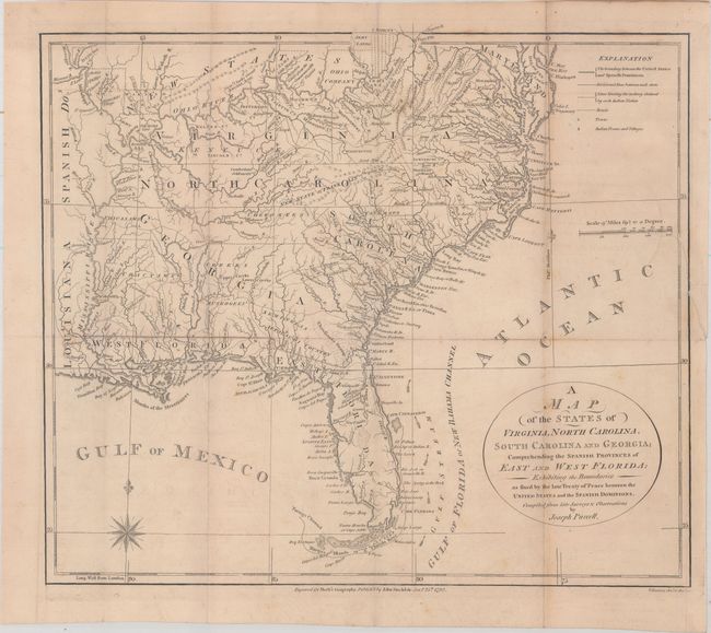 A Map of the States of Virginia, North Carolina, South Carolina and Georgia; Comprehending the Spanish Provinces of East and West Florida...