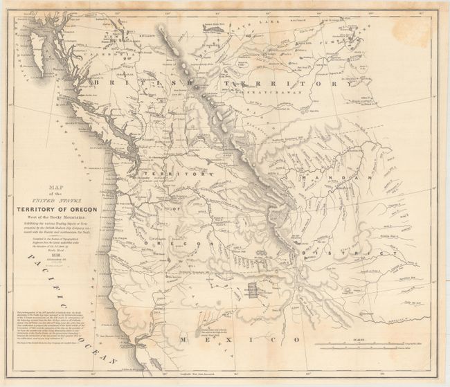 Map of the United States Territory of Oregon West of the Rocky Mountains, Exhibiting the Various Trading Depots or Forts...