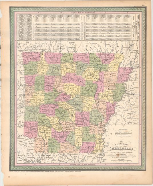 A New Map of Arkansas with Its Counties, Towns, Post Offices, &c.