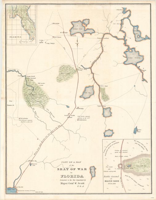 Copy of a Map of the Seat of War in Florida Forwarded to the War Department by Major Genl. W. Scott U.S.A.