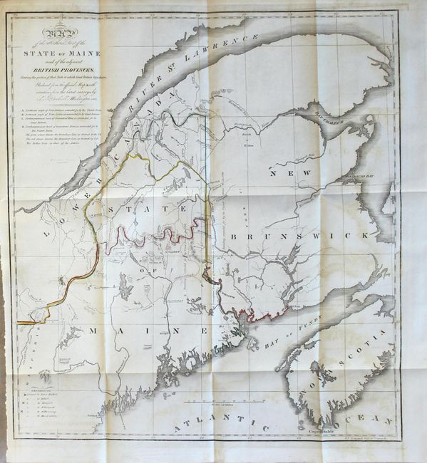 Map of the Northern Part of the State of Maine and the Adjacent British Provinces [in report with] Extract from a Map of the British and French Dominions in the North America by Jn O. Mitchell