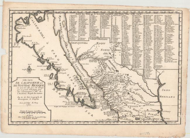 Cette Carte de Californie et du Nouveau Mexique...