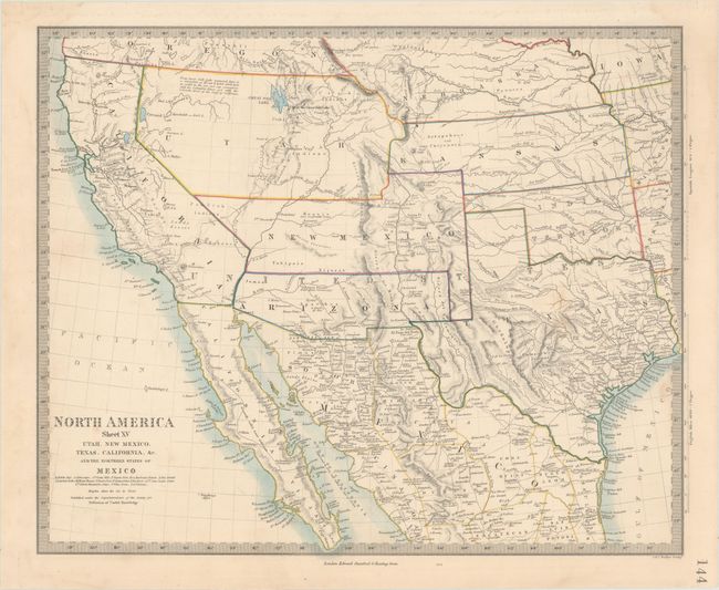 North America Sheet XV Utah, New Mexico, Texas, California, &c. and the Northern States of Mexico