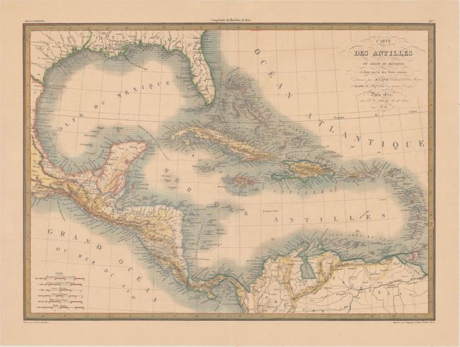 Carte des Antilles du Golfe du Mexique et d'une Partie des Etats Voisins