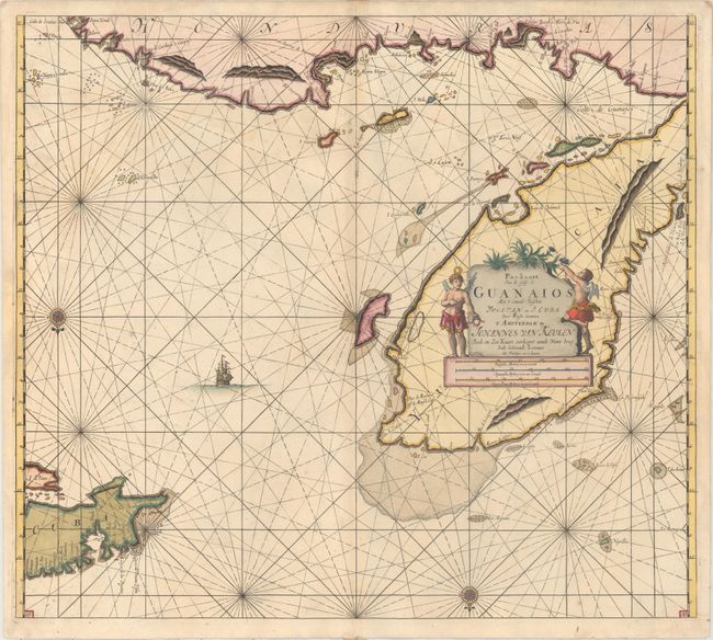 Pas-kaart van de Golff de Guanaios met 't Canaal Tusschen Yucatan en I. Cuba
