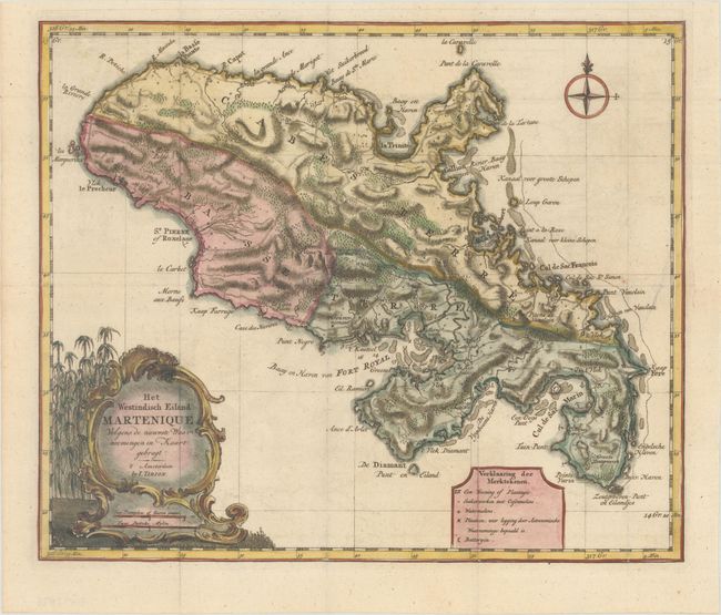 Het Westindisch Eiland Martenique Volgens e Nieuwste Waarneemingen in Kaart Gebragt