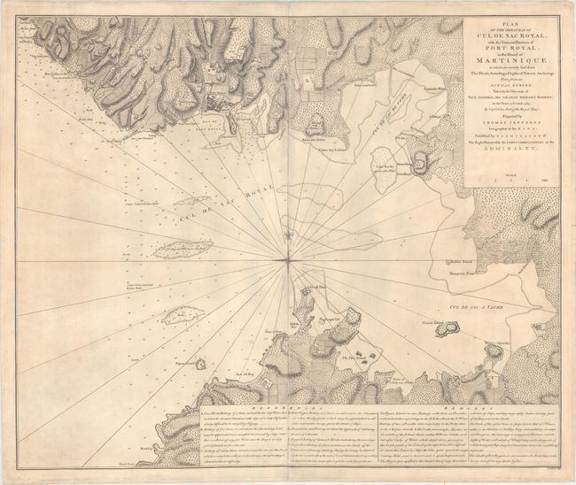 Plan of the Great Bay of Cul de Sac Royal, with the Town, and Environs of Port Royal, in the Island of Martinique...