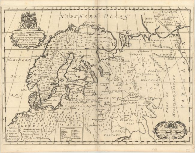 A New Map of Denmark, Norway, Sweden, & Moscovy, Shewing their Present General Divisions, Chief, Cities or Towns, Rivers, Mountains &c.