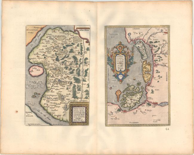 Thietmarsiae, Holsaticae Regionis Partis Typus. Auctore Petro Boeckel [on sheet with] Rugiae, Usedomiae, et Iulinae, Wandalicarum Insularum Vera Descriptio