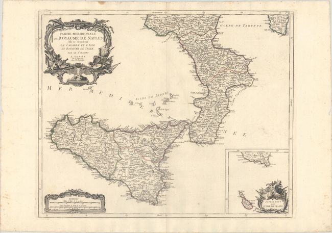 Partie Meridionale du Royaume de Naples ou se Trouvent la Calabre et l'Isle et Royaume de Sicile