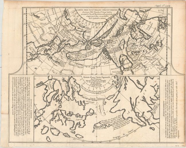 Carte des Nouvelles Decouvertes Dressee par Phil. Bauche [on sheet with] Extrait d'une Carte Japonise de l'Univers