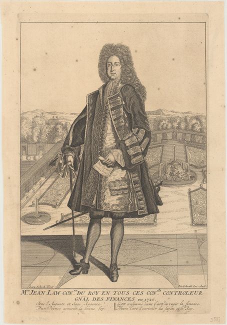 Mre. Jean Law Coner. du Roy en Tous ces Conils. Controleur Gnal des Finances en 1720...