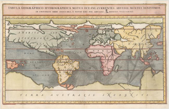 Tabula Geographico-Hydrographica Motus Oceani, Currentes, Abyssos, Montes Ignivomos in Universo Orbe...