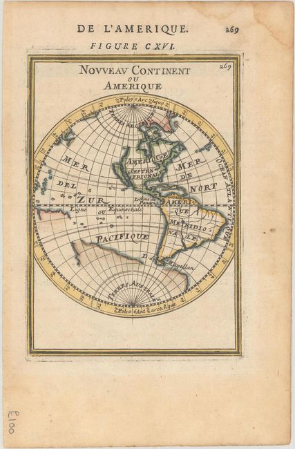 Nouveau Continent ou Amerique [in set with] Ancien Continent avec Plusieurs Isles, Oceans, Mers, Golfes
