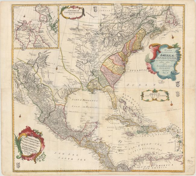 Mappa Geographica Americae Septentrionalis ad Emendatiora Exemplaria...
