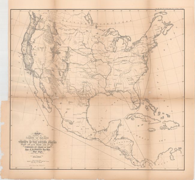 Map Exhibiting the Lines of March Passed Over by the Troops of the United States During the Year Ending June 30th 1858...