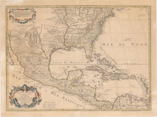 Carte du Mexique et des Etats Unis d'Amerique, Partie Meridionale. Dressee sur un Grand Nombre de Memoires...