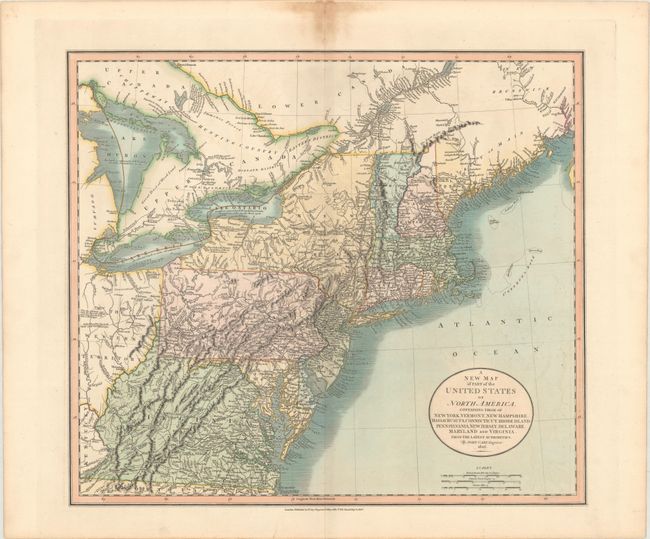 A New Map of Part of the United States of North America, Containing Those of New York, Vermont, New Hampshire, Massachusets, Connecticut, Rhode Island. Pennsylvania, New Jersey, Delaware, Maryland and Virginia. From the Latest Authorities