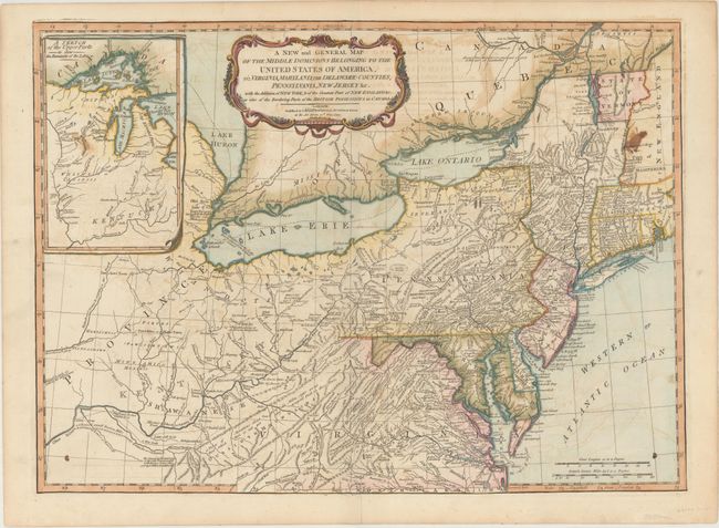 A New and General Map of the Middle Dominions Belonging to the United States of America, viz. Virginia, Maryland, the Delaware-Counties, Pennsylvania, New Jersey &c. with the Addition of New York, & of the Greatest Part of New England