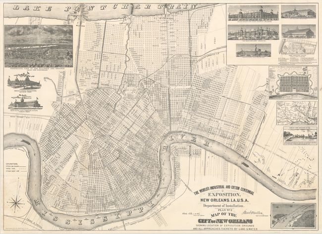 The World's Industrial and Cotton Centennial Exposition... Plan No. 2 Map of the City of New Orleans Showing Location of Exposition Grounds and All Approaches Thereto by Land & Water