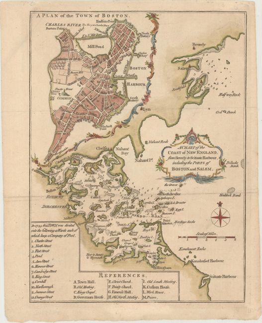A Chart of the Coast of New England, from Beverly to Scituate Harbour, Including the Ports of Boston and Salem